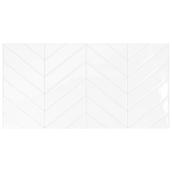 Smart Tiles Blok Chevron 2/Pack White/Grey  23-in x 11-in Peel and Stick Wall Tiles