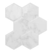 Smart Tiles Hexa Yule Peel and Stick Tiles 8.23-in x 22.29-in White Pack of 2