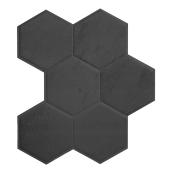 Smart Tiles Hexa Walton 4/Pack Matte Black 10-in x 10-in Resine Peel and Stick Wall Tiles