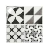 Smart Tiles Vintage Roma Peel and Stick Tiles 11,58-in x 22.56-in Grey Pack of 4