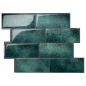 Smart Tiles Medina Metro Style Adhesive Backsplash Tiles - Green - Resin - 11.56 x 8.38-in - 4-Pack
