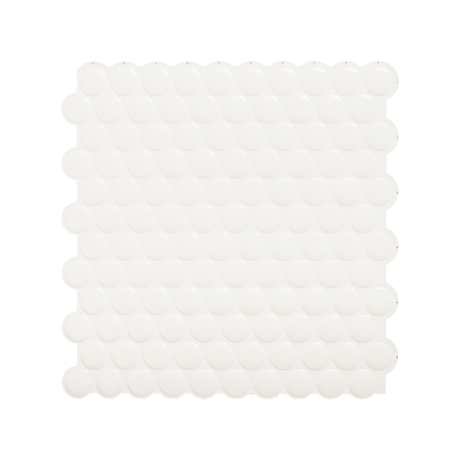 Carreaux à dosseret autoadhésifs Romy à pois de Smart Tiles, résine, blanc, 8,97 x 8,95 po, paquet de 4