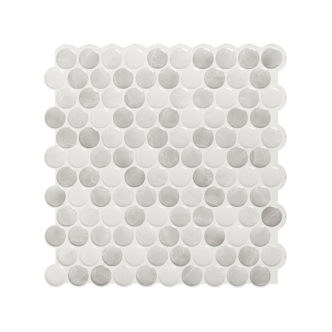 Smart Tiles Penny Roccia Adhesive Backsplash Tiles - Resin - Grey - 8.97 x 8.95-in - 4-Pack