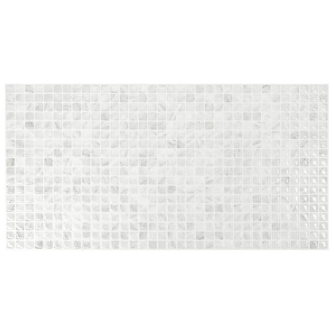 Carreaux mosaïques à dosseret Minimo marbrés de Smart Tiles, résine, gris, 2,56 x 11,58 po, 2 unités