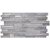 Smart Tiles Pietra Pozzuoli Adhesive Backsplash Tiles - Resin - Grey - 22.50 x 11.40-in - 2 Pieces