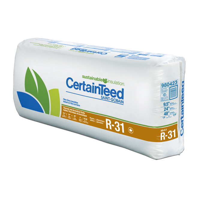 CertainTeed R31 Insulating Wool in Beige Fibreglass 9.5 in x 24