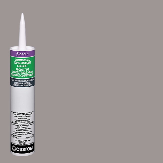 CUSTOM Commercial Caulk 100% Silicone 300 mL - DeLorean Grey