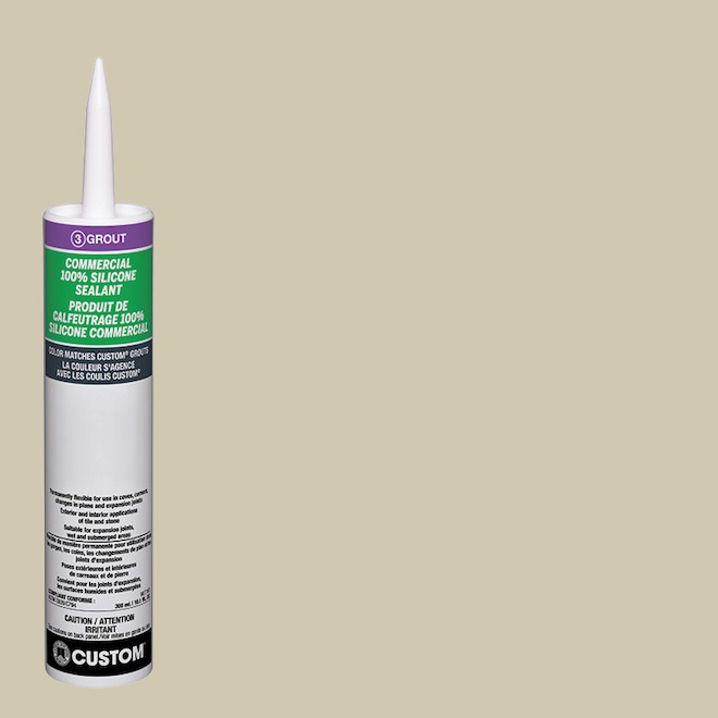 CUSTOM Commercial Caulk 100% Silicone 300 mL - Bone