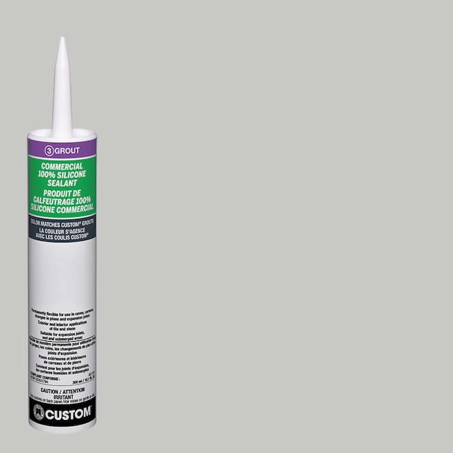 CUSTOM Commercial Caulk 100% Silicone 300 mL - Rolling Fog