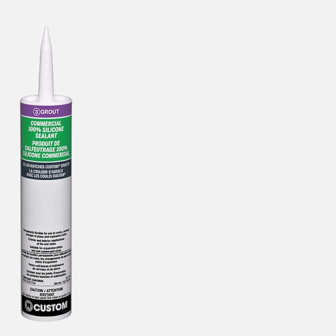 CUSTOM Commercial Caulk 100% Silicone 300 mL - Arctic White