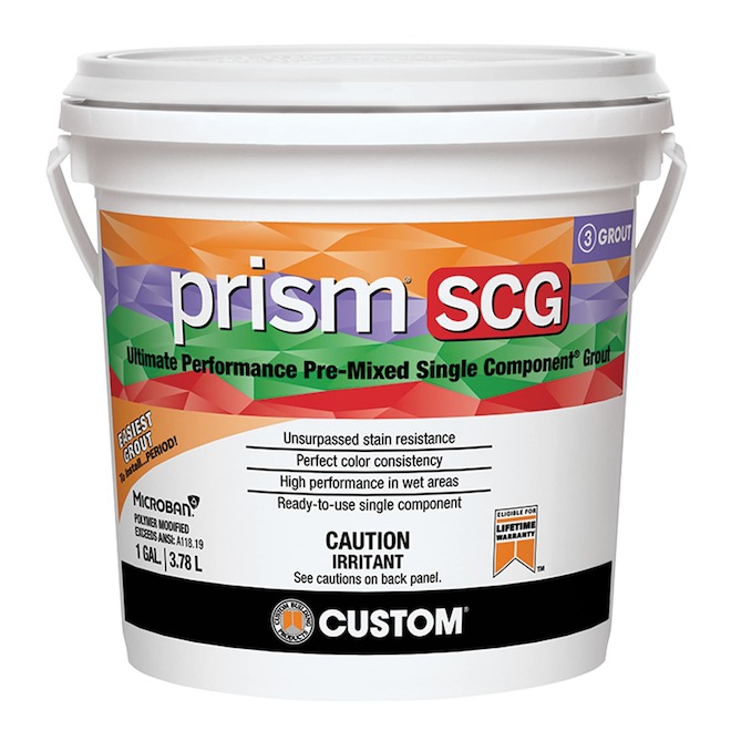 CUSTOM Prism SCG Pre-Mixed Grout with Single Component 3.78-L - Snow White