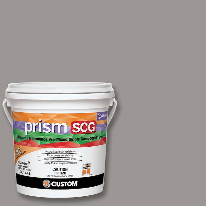 CUSTOM Prism SCG Pre-Mixed Grout with Single Component 3.78-L - DoLorean Grey