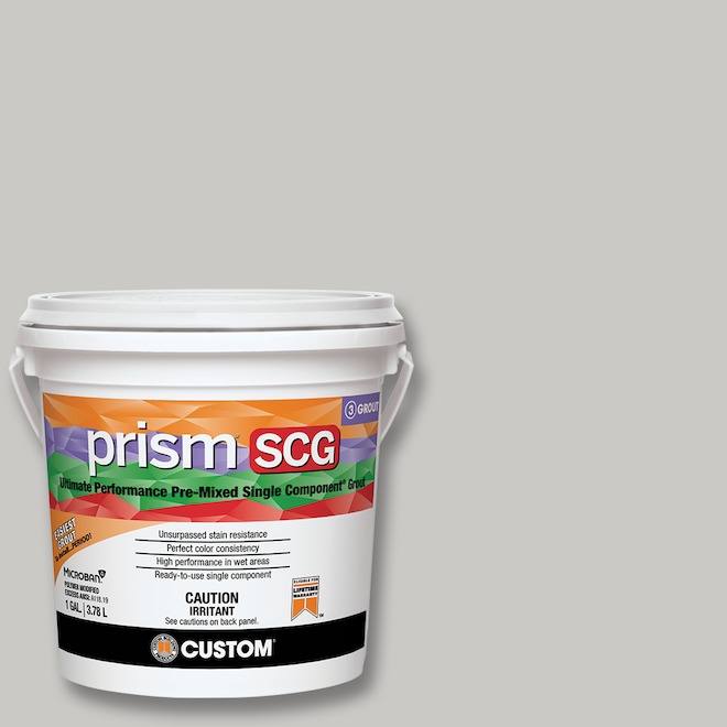 CUSTOM Prism SCG Pre-Mixed Grout with Single Component 3.78-L - Rolling Fog