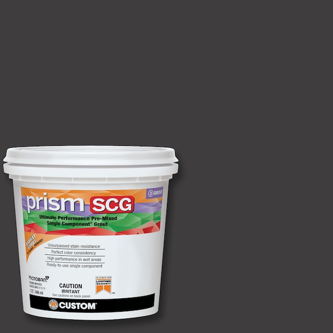 CUSTOM Prism SCG Pre-Mixed Grout with Single Component 946-mL - Charcoal