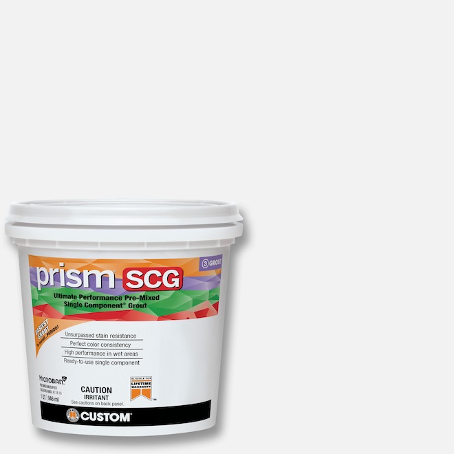CUSTOM Prism SCG Pre-Mixed Grout with Single Component 946-mL - Arctic White