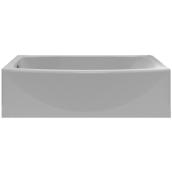 34-in x 60-in White Acrylic Rectangular Soaking Bathtub with Left-Hand Drain