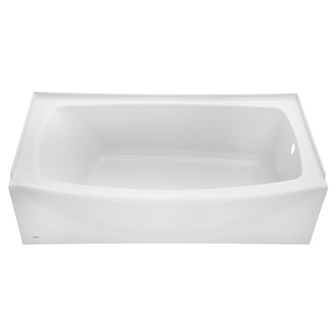 34-in x 60-in White Acrylic Rectangular Bathtub with Right-Hand Drain