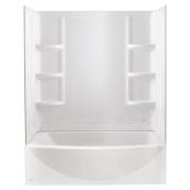 White Fibreglass/Plastic Composite Bathtub Wall Surround (58 x 30 x 60-in)