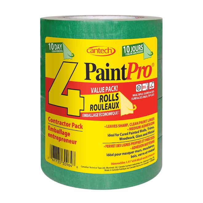 Cantech PaintPro Masking Tapes Contractor Pack - 4 Rolls of 1.41-in x 54.68-yd Each