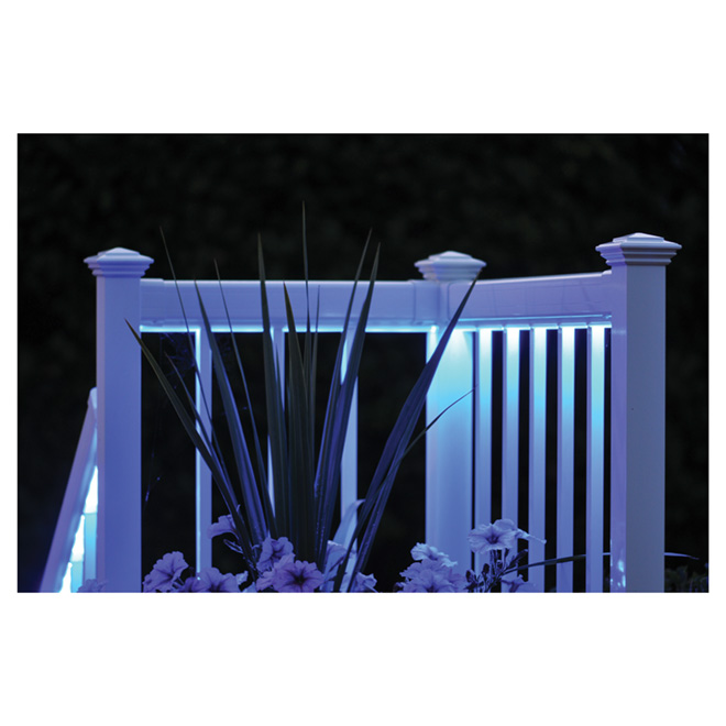Cordon lumineux DEL Regal Ideas, pour section de rampe de 78 po, blanc, or, bleu