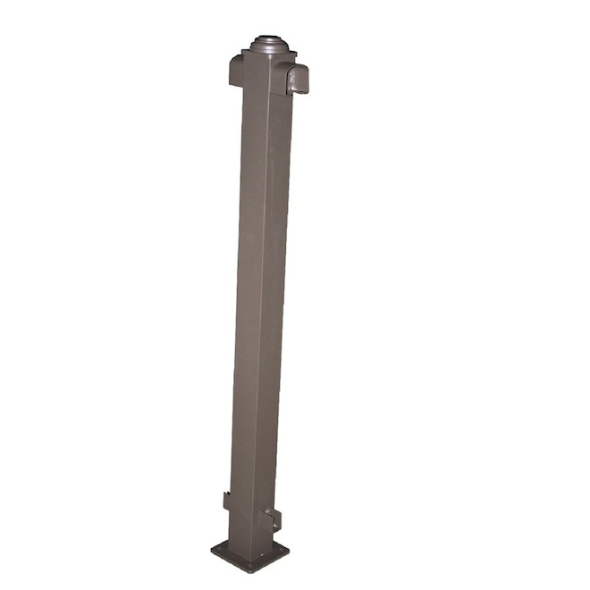 Classic Railing Aluminum In-Line Post - 2.75-in x 42.36-in - Bronze