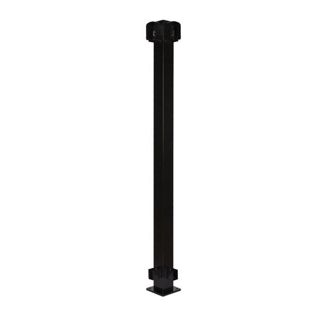 Classic Railing Corner Post - Aluminum - 42.36-in x 2.75-in - Black