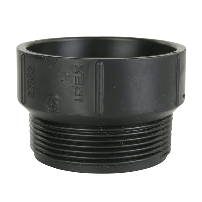 2in Plenum Adapter Ipex ABS Adapter Black - 2-in Dia - Male Inlet Threaded - Use in Drain ...