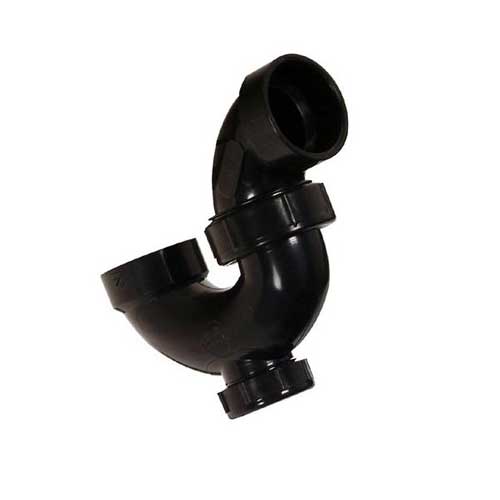 Ipex ABS P-Trap Union With Cleanout Fitting - 1 1/2-in - Hub Inlet Thread - Black