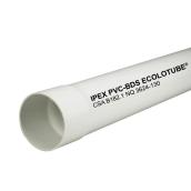 Ipex Ecolotube Solid Drain Pipe - Solvent Weld - White - 3-in dia x 10-ft dia
