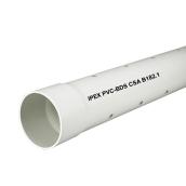 Ipex 4-in x 10-in White Solid PVC Perforated Plain Drain Pipe