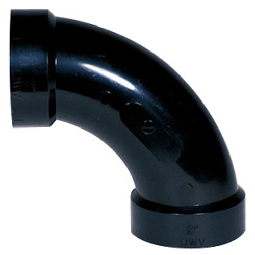 Ipex ABS long Elbow Fitting 2in Dia 90° Angle For Drain Waste