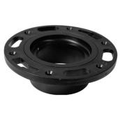 Ipex Adjustable Closet Flange Flush Fit - ABS - Black - 2 13/64-in H x 6 29/32-in W x 6 29/32-in L