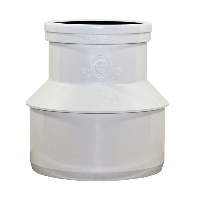 Ipex PVC Fitting Reducer Sleeve - Standard Dimension Ratio 35 - White - 6-in dia x 4-in dia