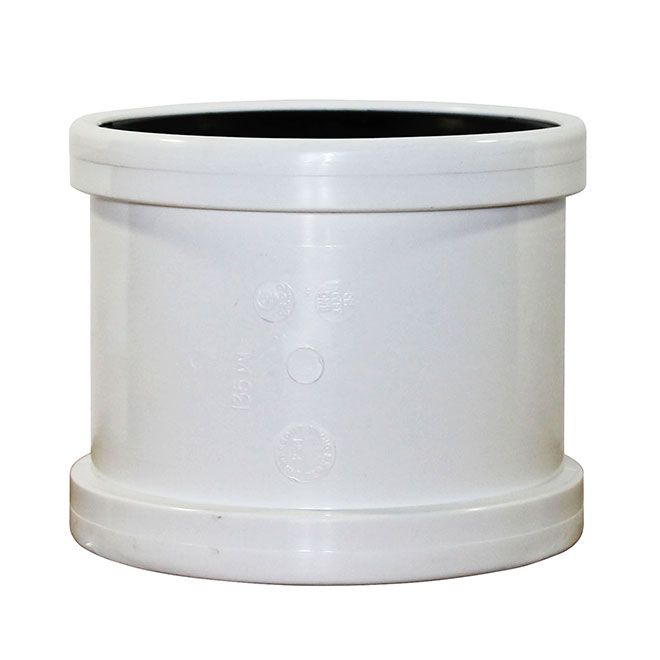 Manchon en PVC pour tuyau d'évacuation par Ipex, étanche, blanc, diamètre de 4 po
