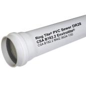 Ipex Envirotite PVC Sewer DR28 Pipe - Gasket - White - 5-in dia