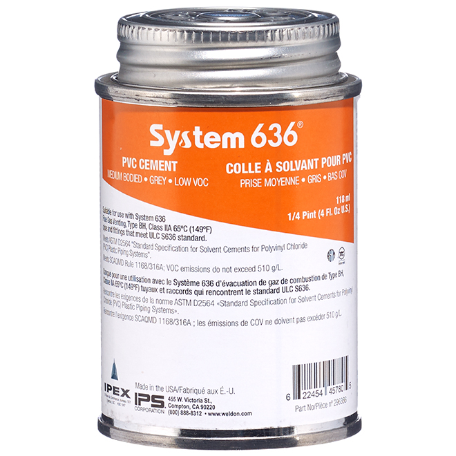 Ipex System 636 118-ml Grey PVC Cement