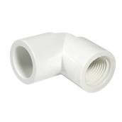 Coude fileté à 90° en PVC, 1", blanc