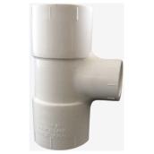 Réducteur té industriel en PVC, 3/4"-1/2", blanc