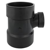 IPEX Sanitary Tee with 4-in and 2-in diameter fittings - Black ABS Plastic