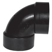 IPEX 1-1/2-in Black ABS Plastic 90° Long Turn Hub Elbow