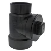 IPEX 4 x 3 x 4-in Sturdy Black ABS Plastic Hub Cleanout Tee with Plug