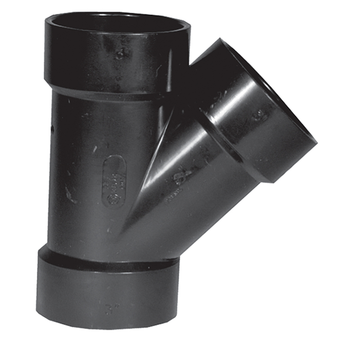 IPEX 3-in Black ABS HUB 45-degree Wye Hub Fitting