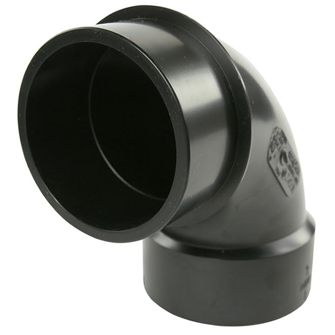 Ipex Spigot-Hub Black ABS Plastic Elbow - 3-in diameter