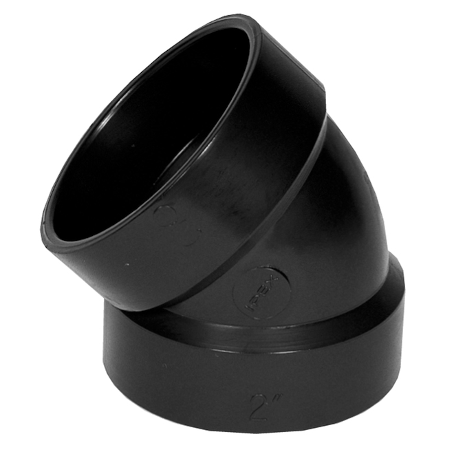 Ipex Black ABS Plastic 45-degree Elbow - 1 1/2-in diameter