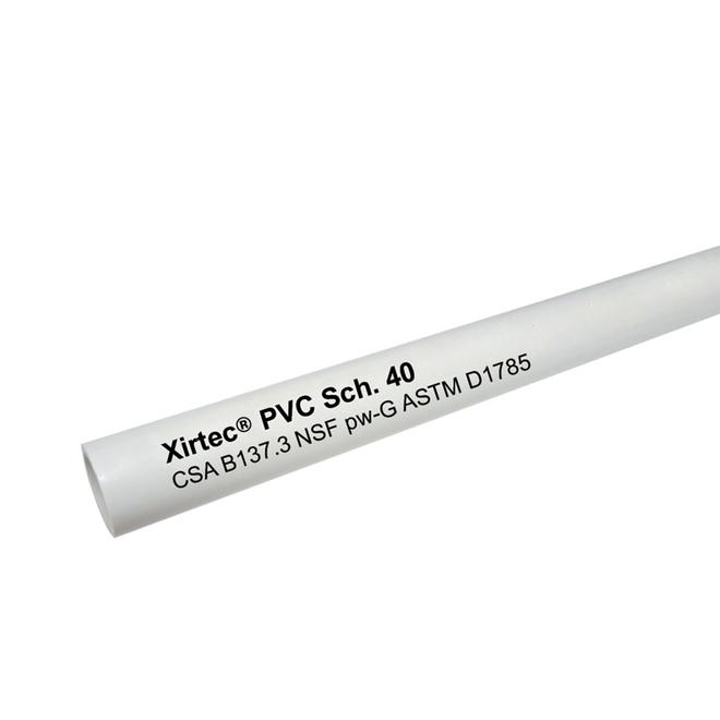 Xirtec 1½-in x 10-ft White Solid PVC Pipe for Cold Water Supply