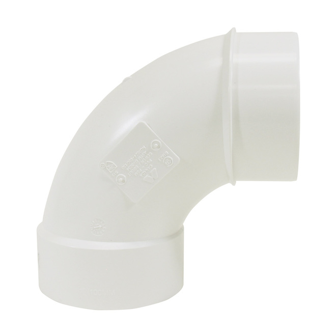 Coude PVC-BDS de 4 po x 90° (male x Femelles) IPEX