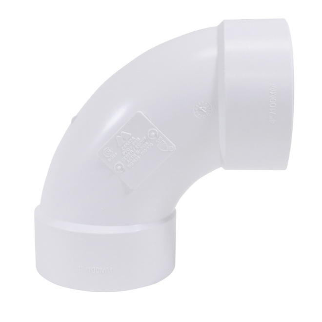 Coude PVC-BDS de 3 po x 90° (femelle) IPEX