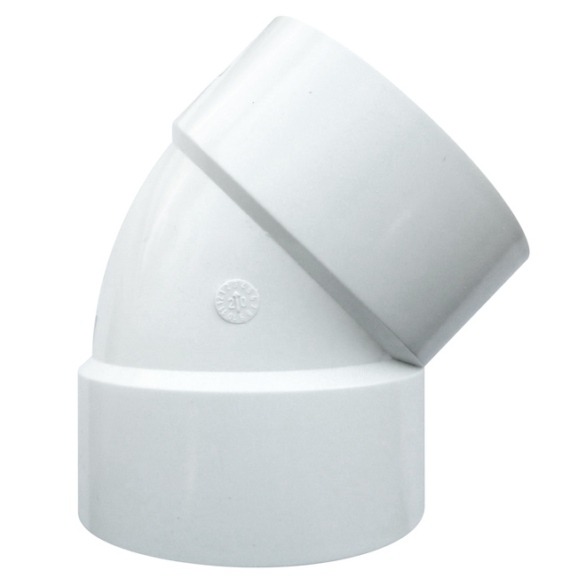 Ipex White PVC 45-Degree 3-in Hub Elbow