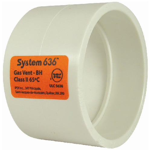 System 636 Pipe Coupling - Plastic - White - 2-in dia
