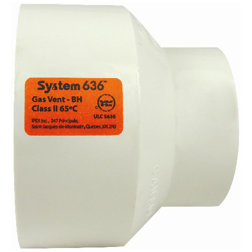 System 636 Pipe Coupling - PVC - White - 2-in dia x 3-in dia